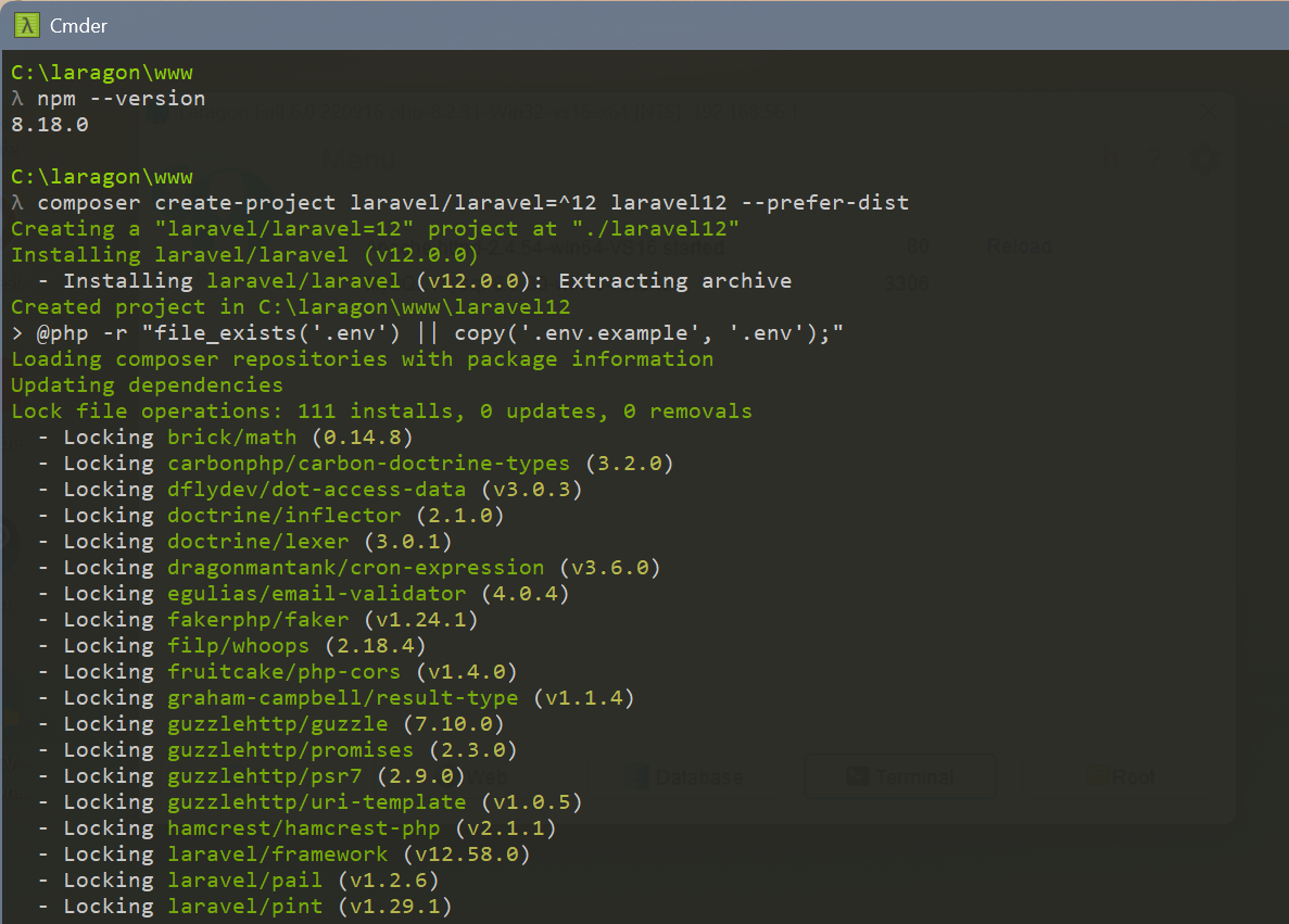 Membuat project Laravel baru